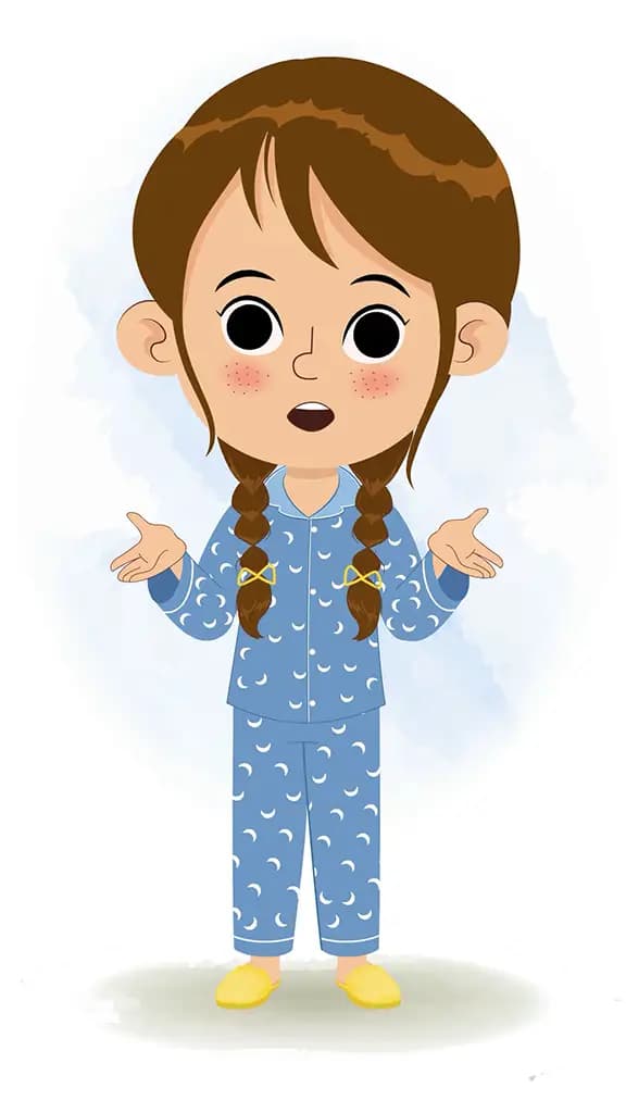 A little cute girl talking animated cartoon character aka nancy