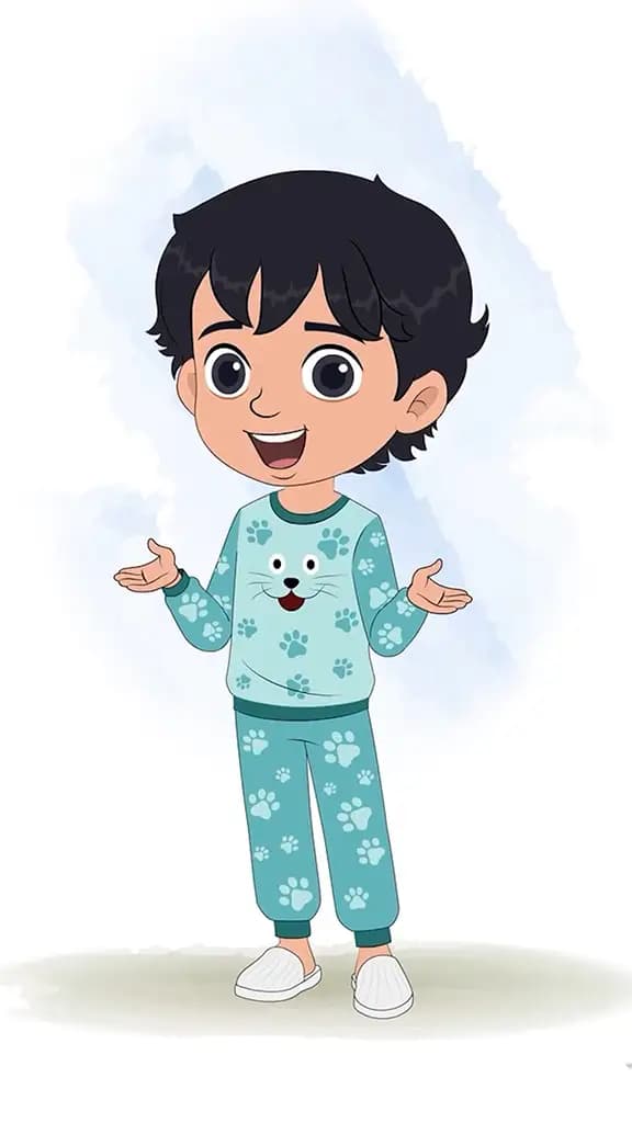 An Indian little boy talking animated cartoon character aka min min 3/4