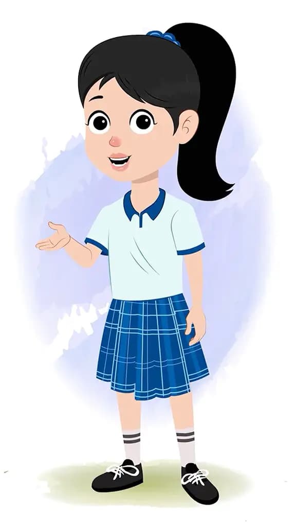 A cute school girl talking animated cartoon character aka amaira 3/4