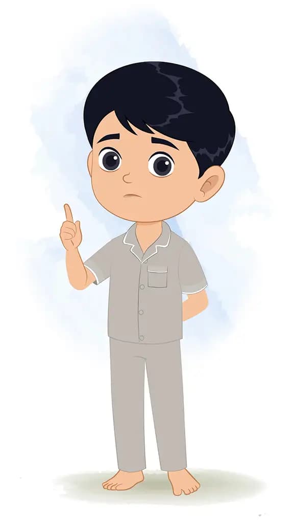 An Indian boy saying no animated cartoon character aka ishaan