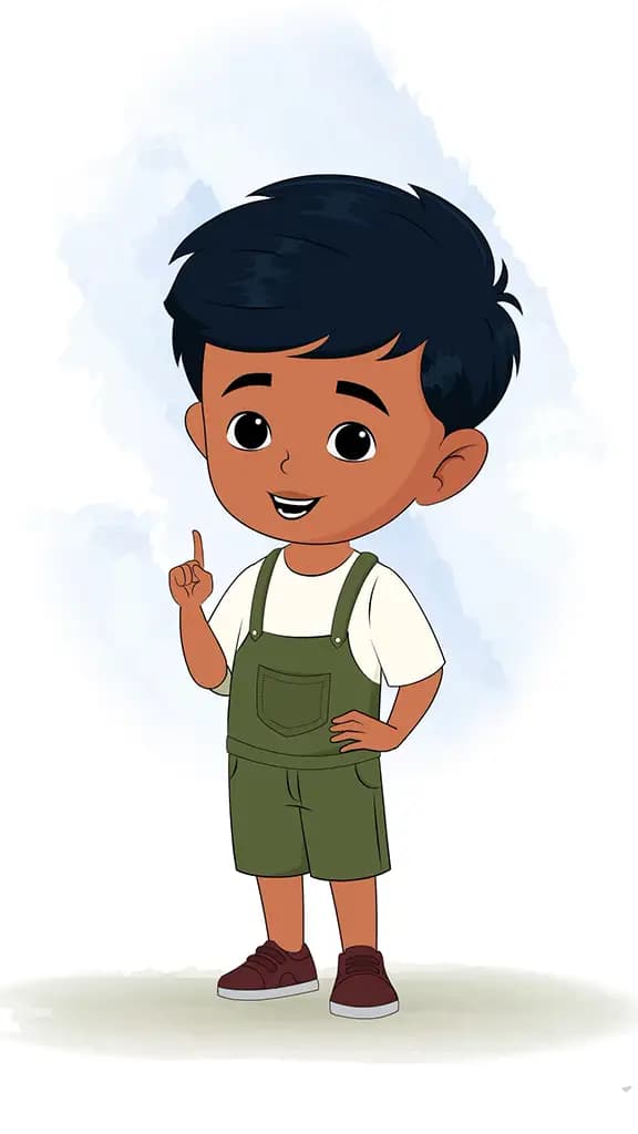 A little charming boy talking animated cartoon character aka arun 3/4