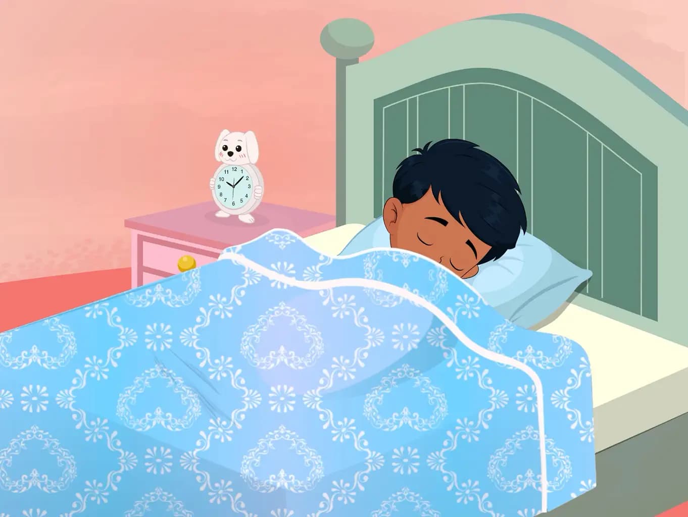 A boy sleeping on bedroom animated cartoon character aka arun