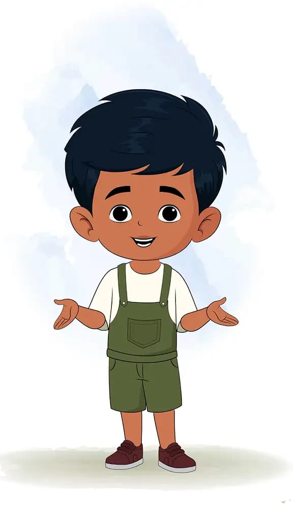 A little charming boy talking animated cartoon character aka arun