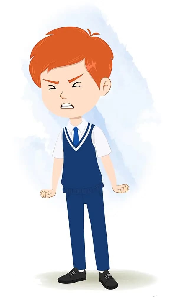 An angry boy animated cartoon character aka adit 3/4