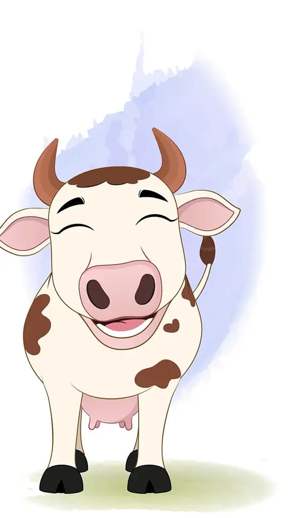 A cow dancing animated cartoon character aka choti the cow