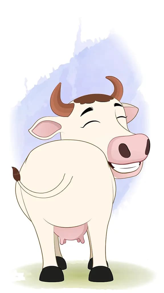 A cow dancing animated cartoon character aka choti the cow