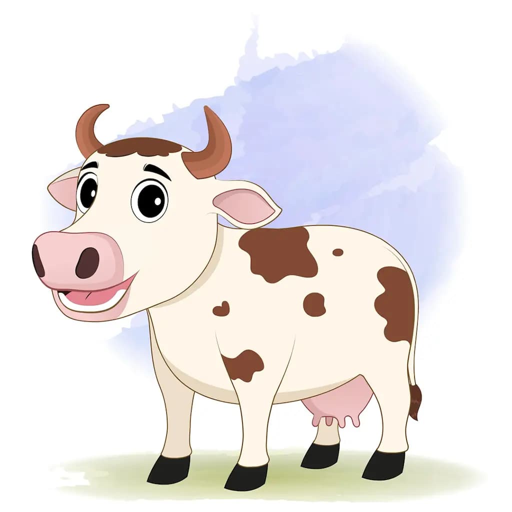A cow talking animated character cartoon vector aka choti the cow 3/4