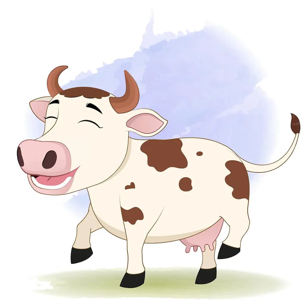 A cow dancing animated cartoon character aka choti the cow 3/4