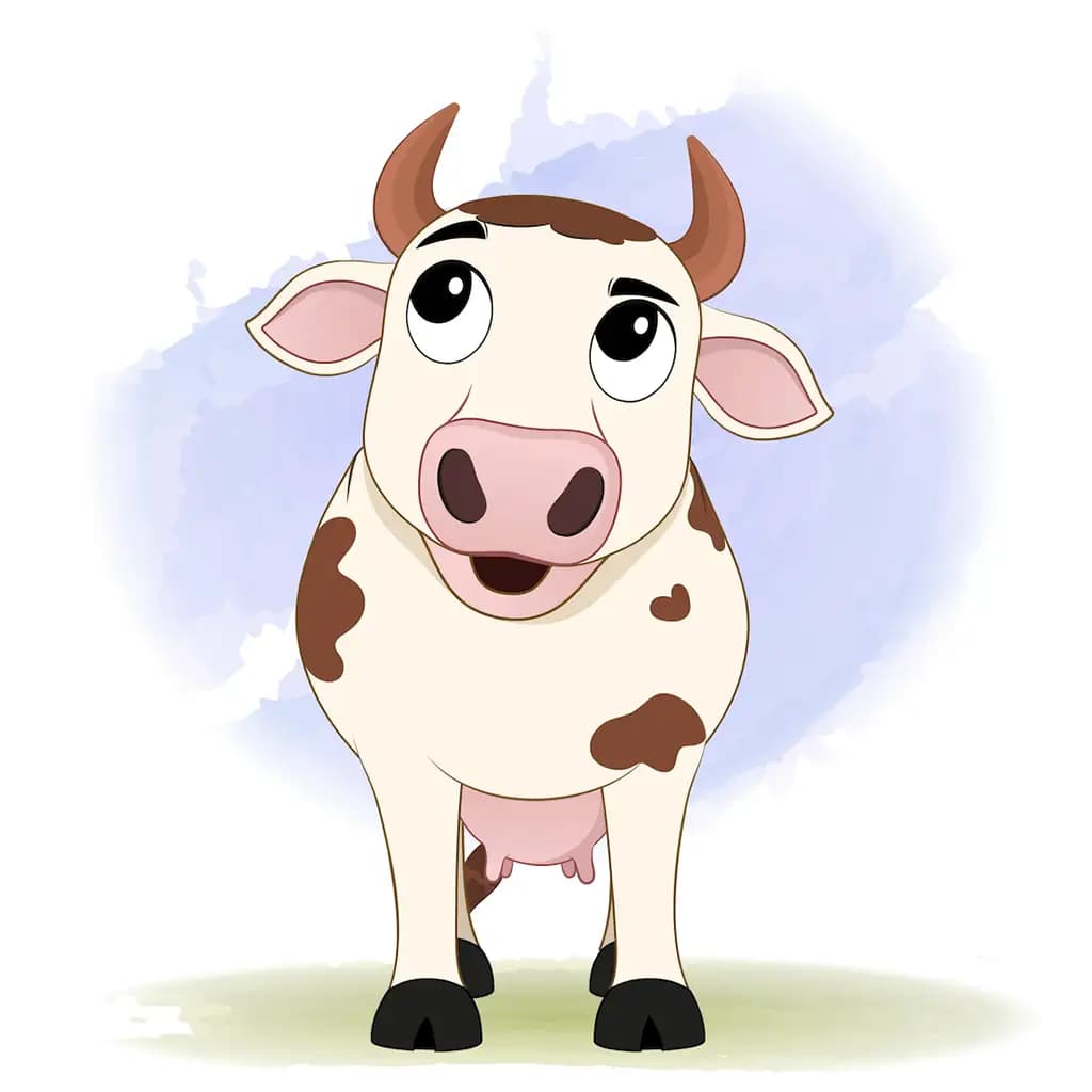 A confused cow animated cartoon character aka choti the cow