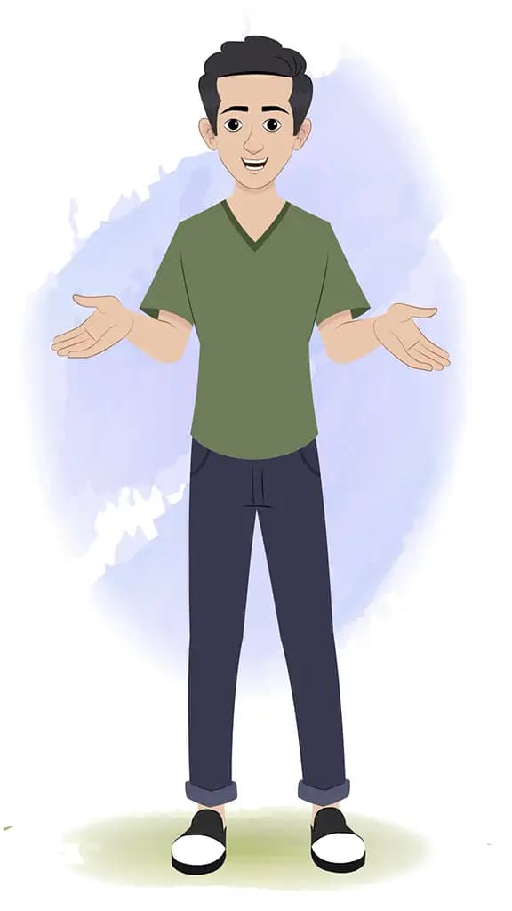 A teenage boy talking animated cartoon character aka rishi