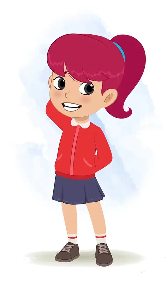 A confuse red hair girl animated cartoon character aka rose 3/4