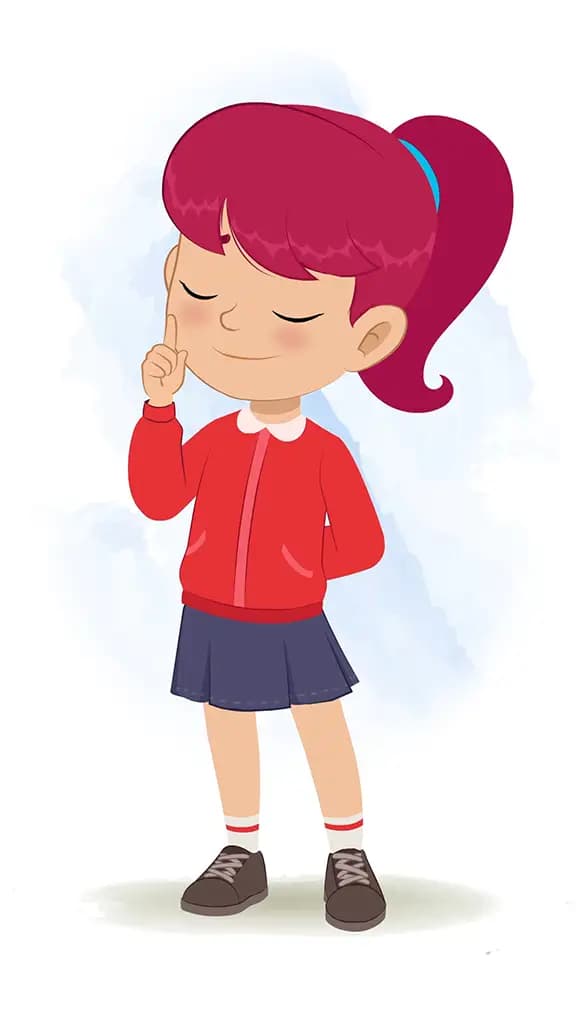 A red hair girl saying no animated cartoon character aka rose