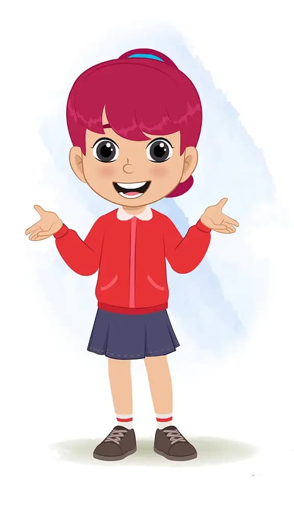 A red hair girl talking animated cartoon character aka rose