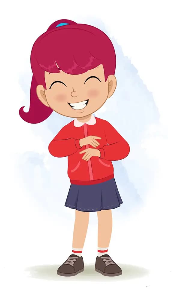 A red hair girl dancing animated cartoon character aka rose