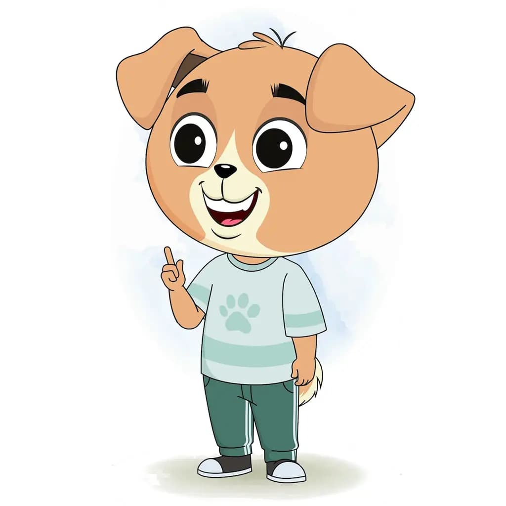 A dog talking animated cartoon character aka drag the dog 3/4