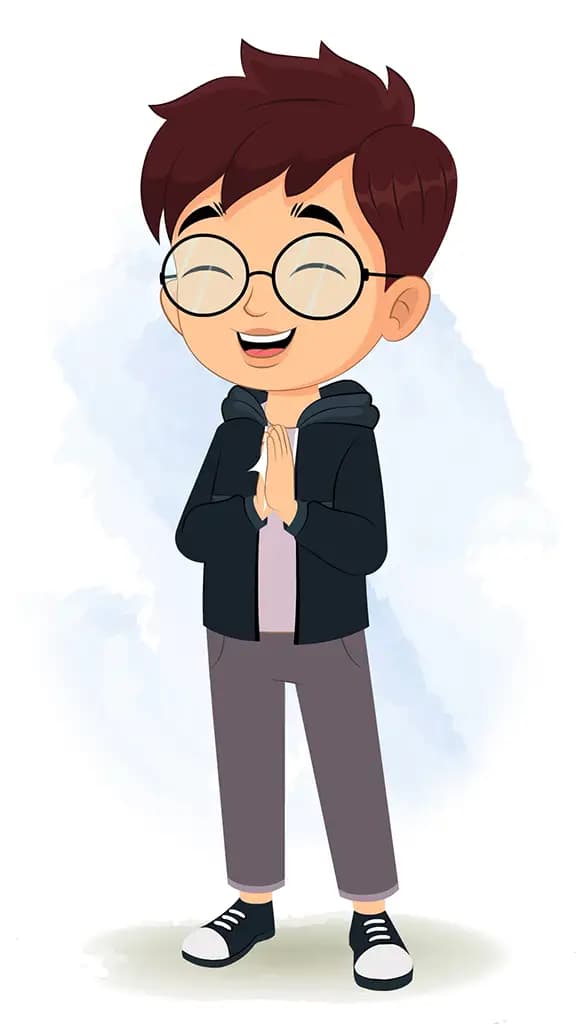 A little boy clapping animated cartoon character aka harry