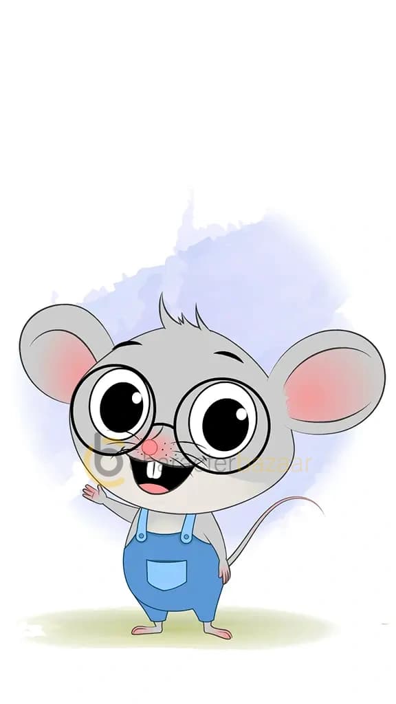 A cute mouse saying hello animated cartoon character aka miles the mouse