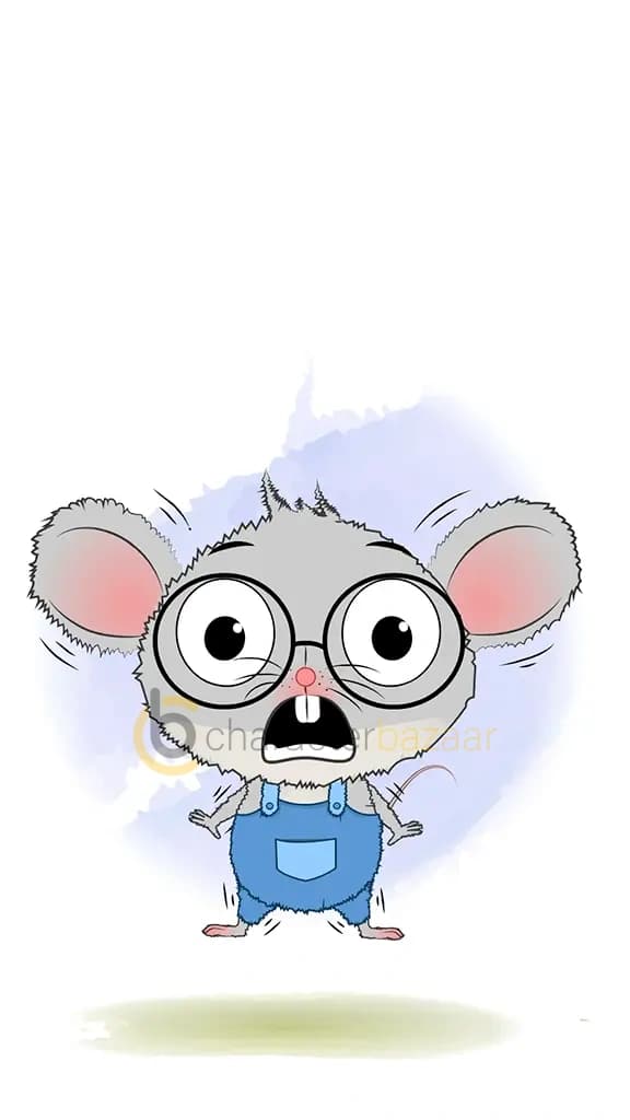 A scared mouse animated cartoon character aka miles the mouse