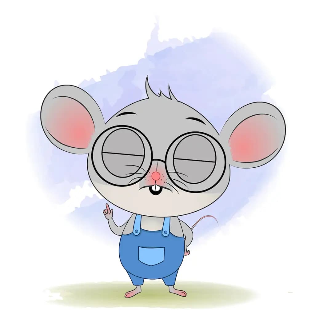 A cute mouse saying no animated cartoon character aka miles the mouse