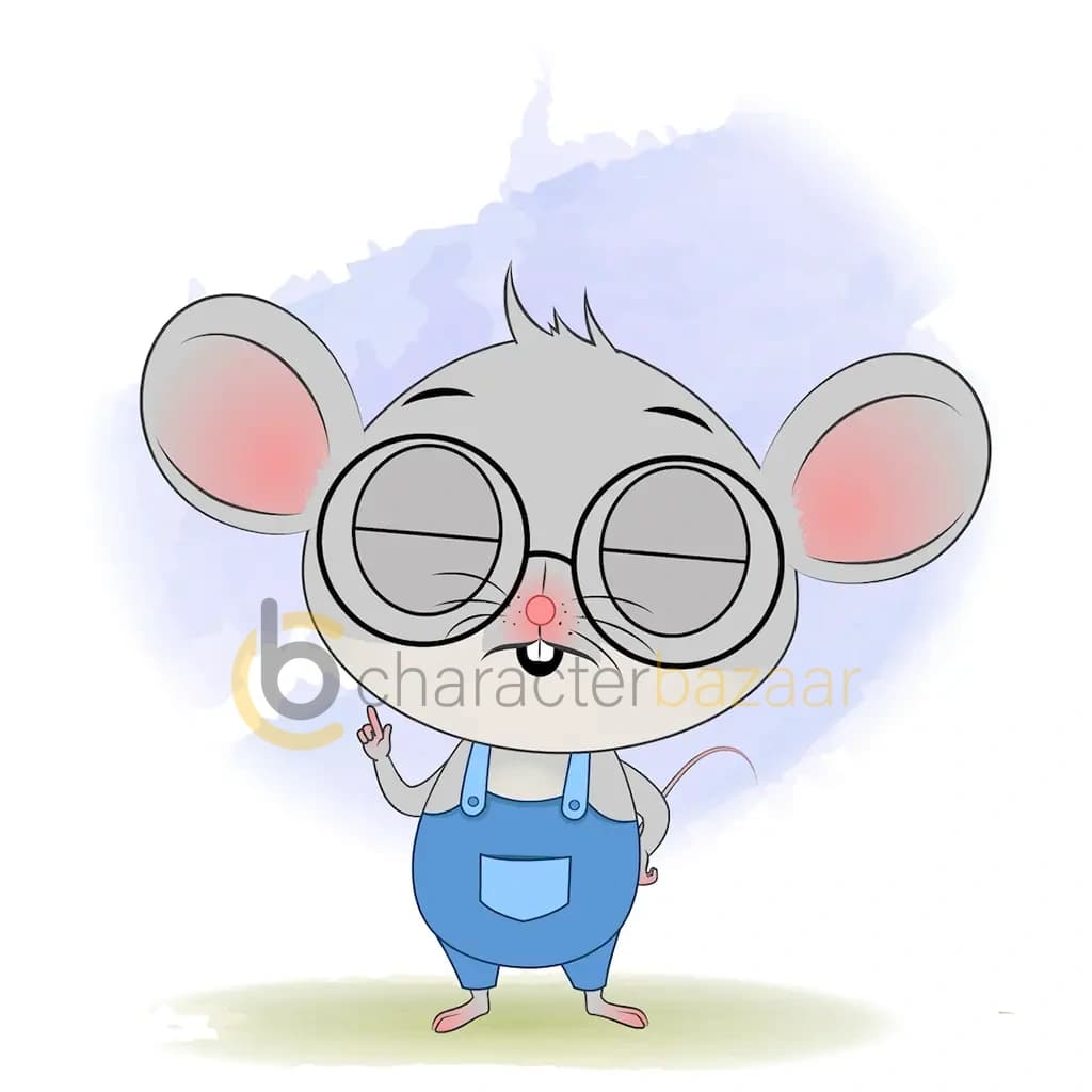 A cute mouse saying no animated cartoon character aka miles the mouse