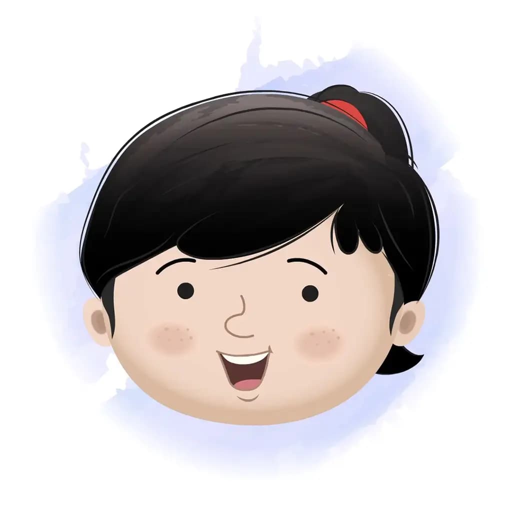 A girl animated cartoon face with different facial expressions aka claire