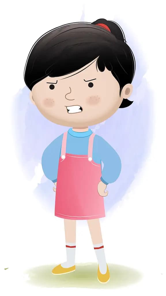 An angry girl animated cartoon character aka claire 3/4