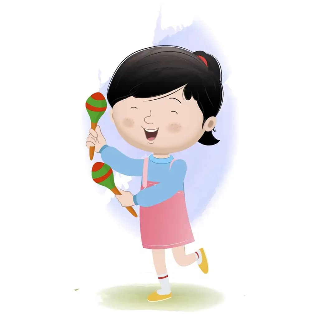 A cute girl dancing animated cartoon character aka claire