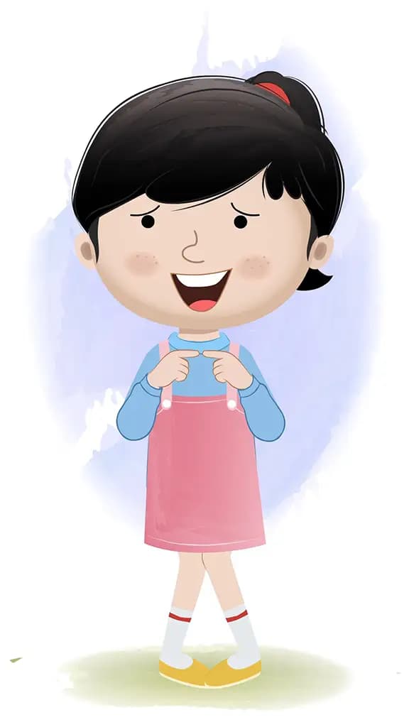 A nervous girl animated cartoon character aka claire
