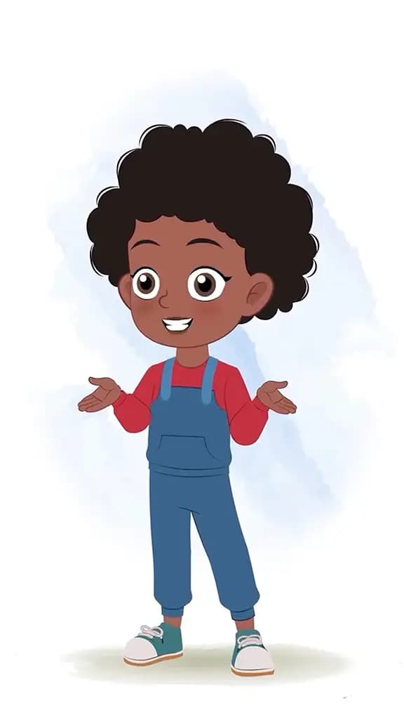 A cute black girl talking animated cartoon character aka jenny