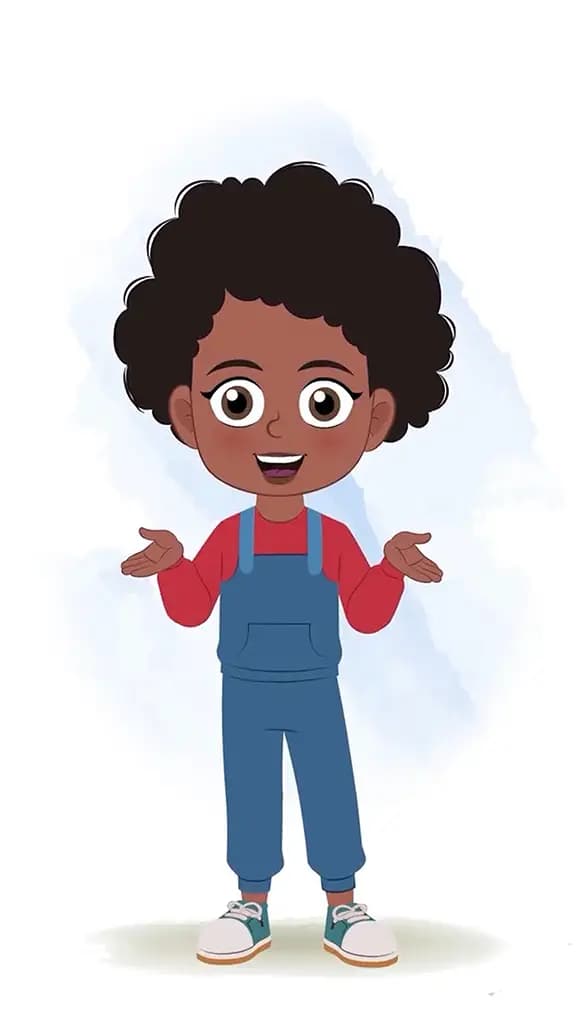 A cute black girl talking animated cartoon character aka jenny