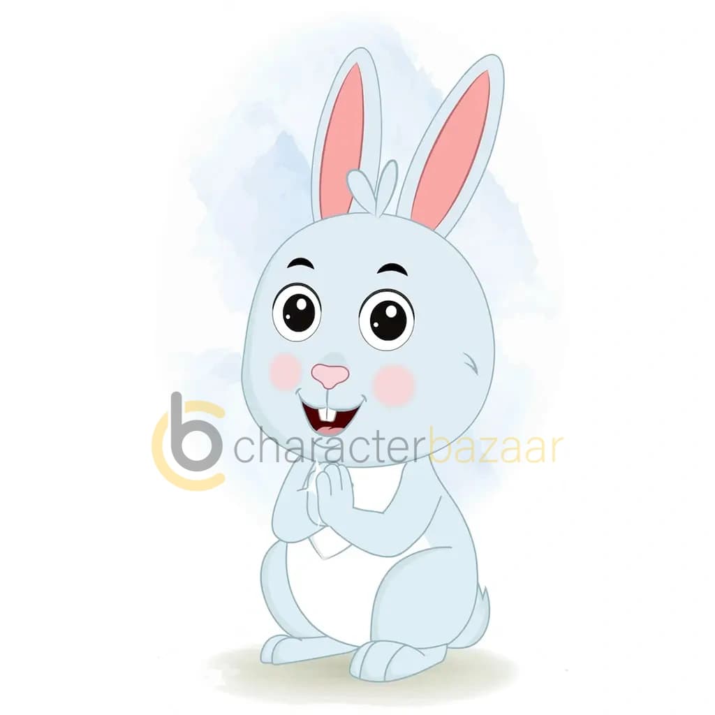 A cute rabbit clapping animated cartoon character aka drax the rabbit
