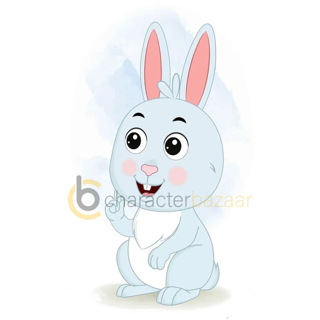 A cute rabbit talking animated cartoon character aka drax the rabbit 3/4