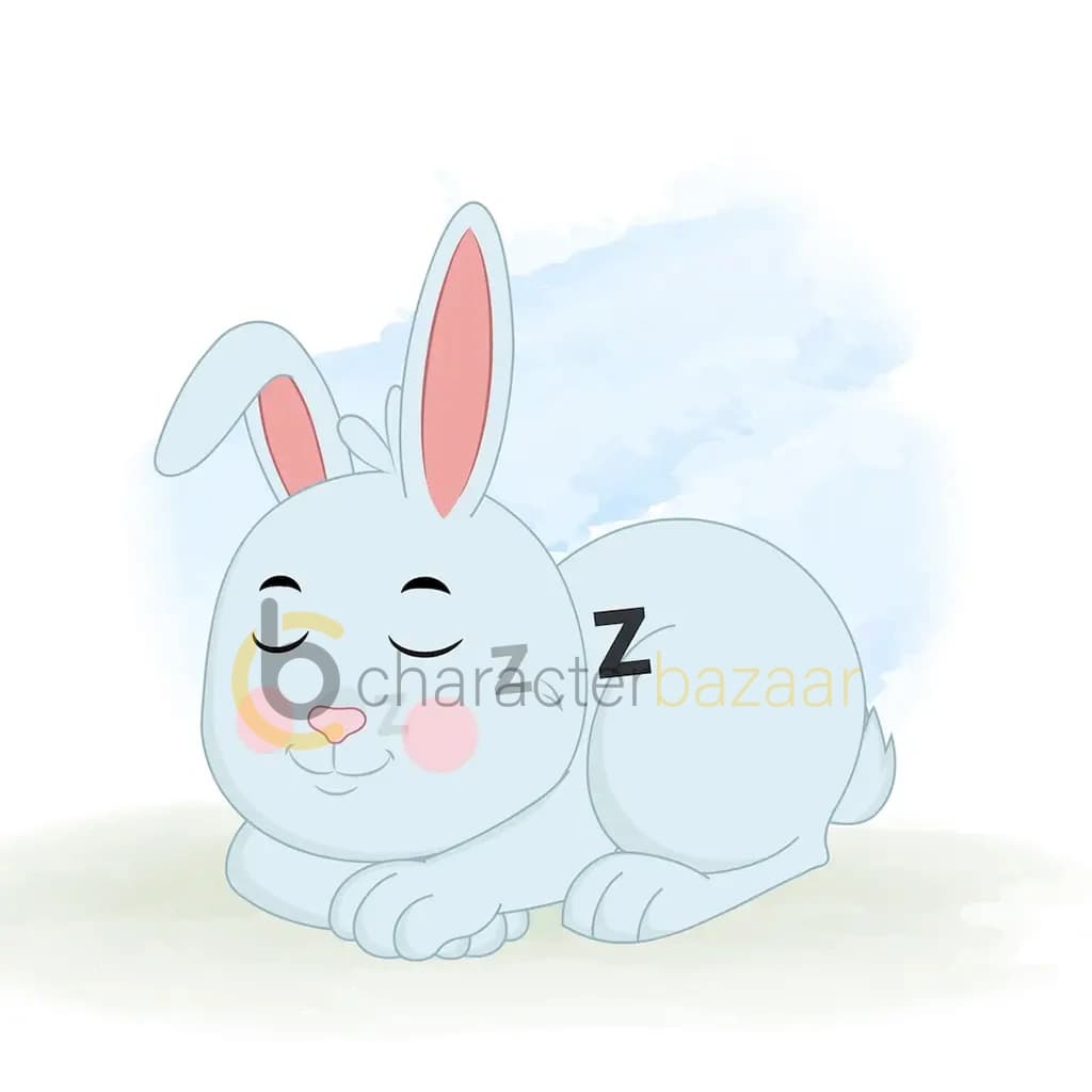 A little rabbit sleeping on floor animated cartoon character aka drax the rabbit