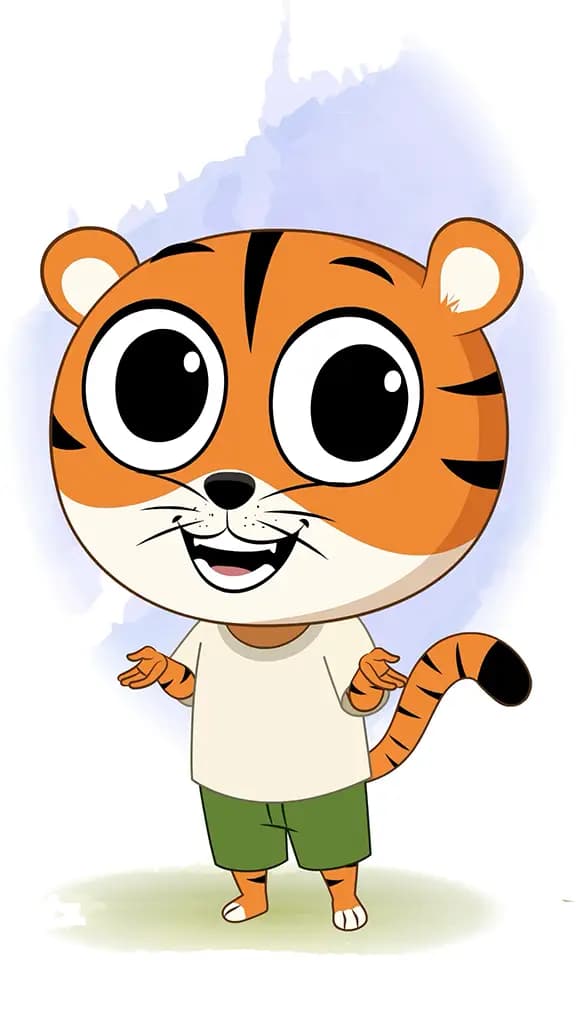 A tiger talking animated cartoon character aka tyler the tiger 3/4