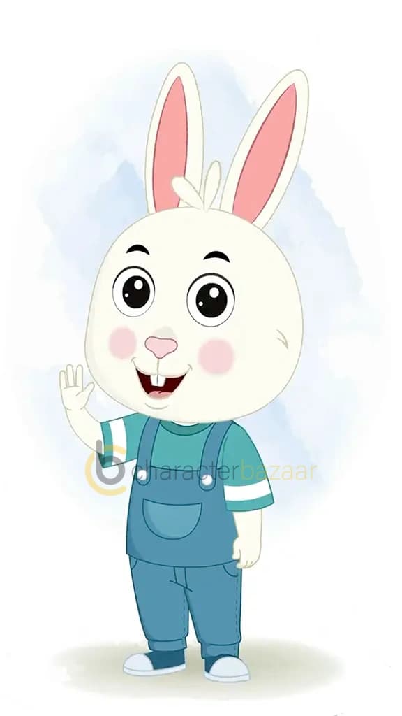 A rabbit saying hello animated cartoon character aka bunny the rabbit