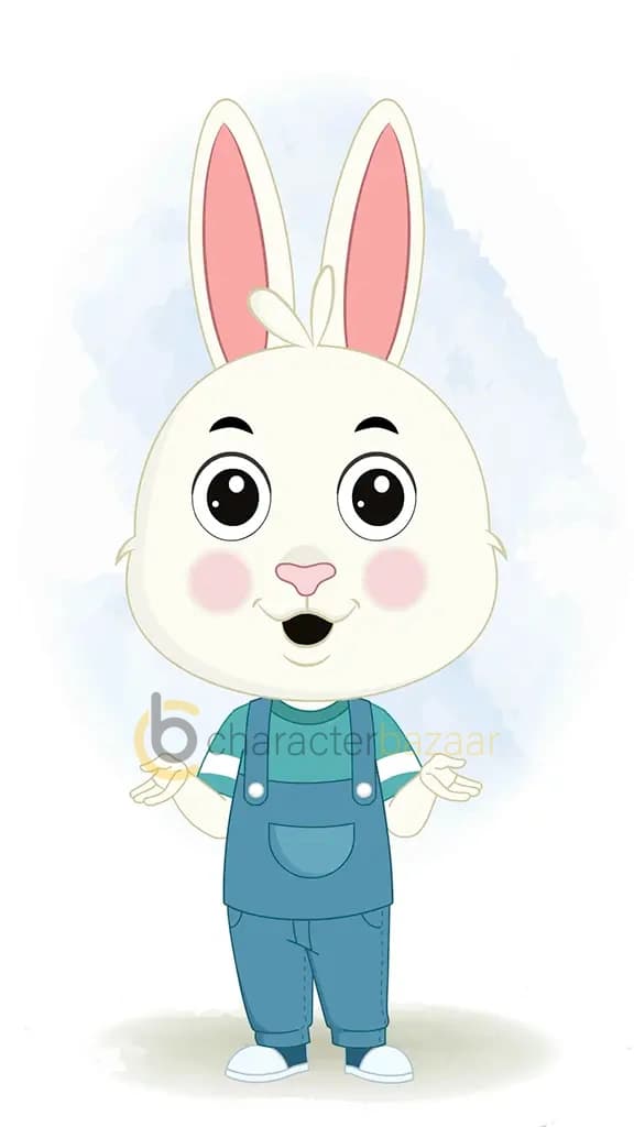 A rabbit talking animated cartoon character aka bunny the rabbit