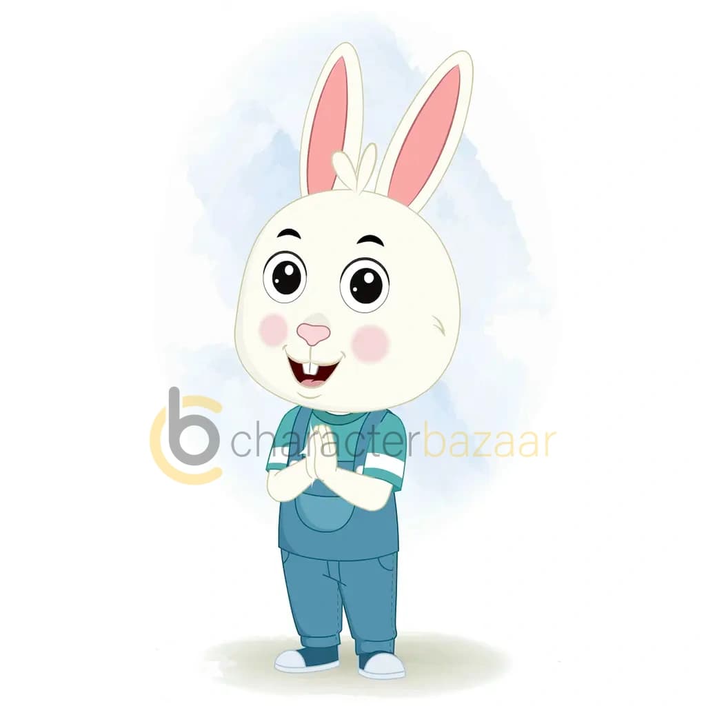 A rabbit clapping animated cartoon character aka bunny the rabbit