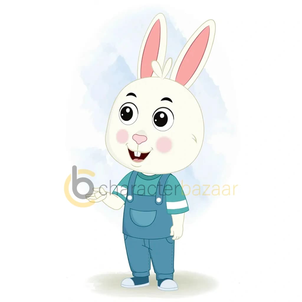 A rabbit talking animated cartoon character aka bunny the rabbit 3/4