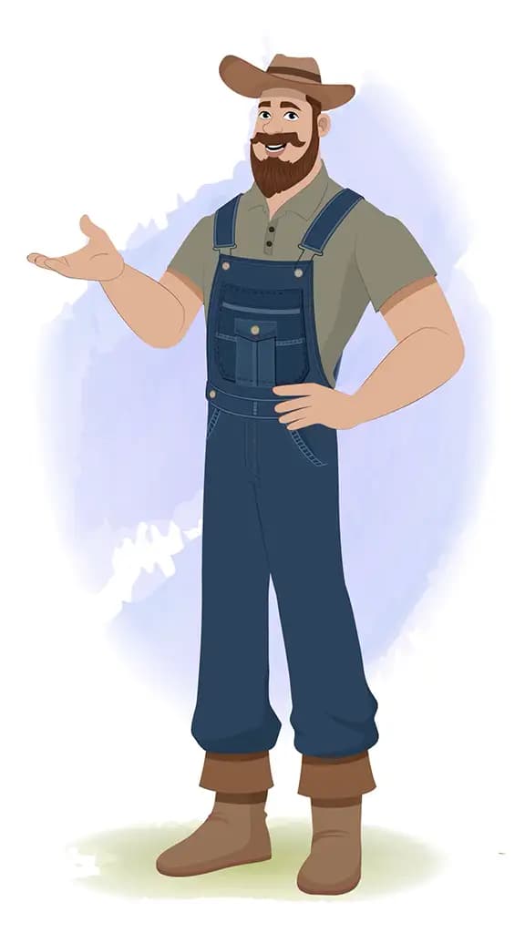 An American farmer talking animated cartoon character aka mr.Joe 3/4