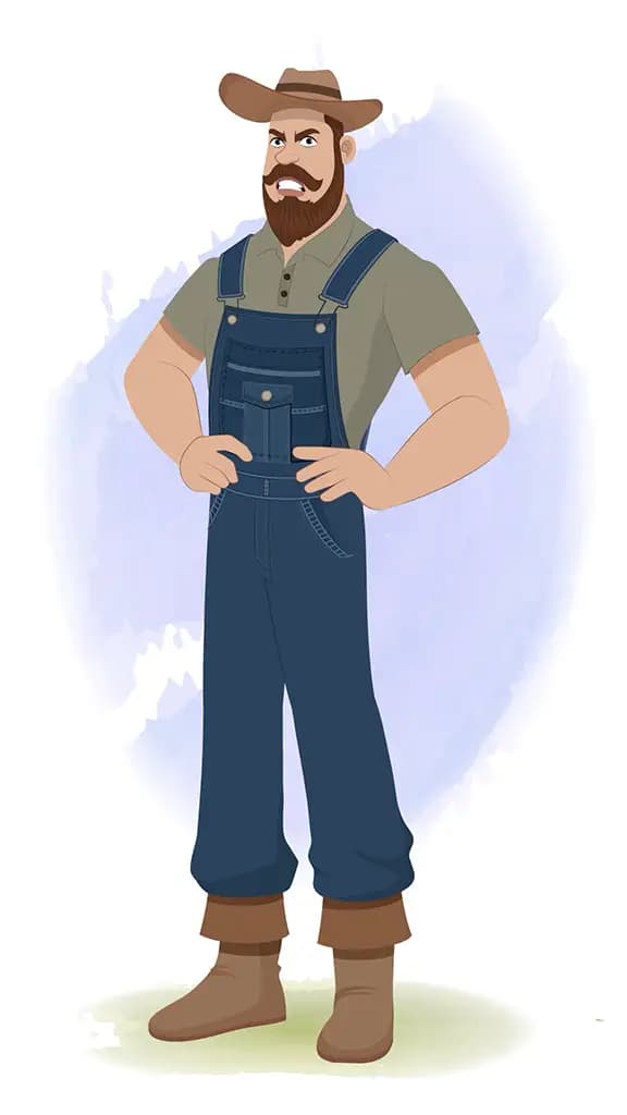 An angry American farmer animated cartoon character aka mr.Joe 3/4