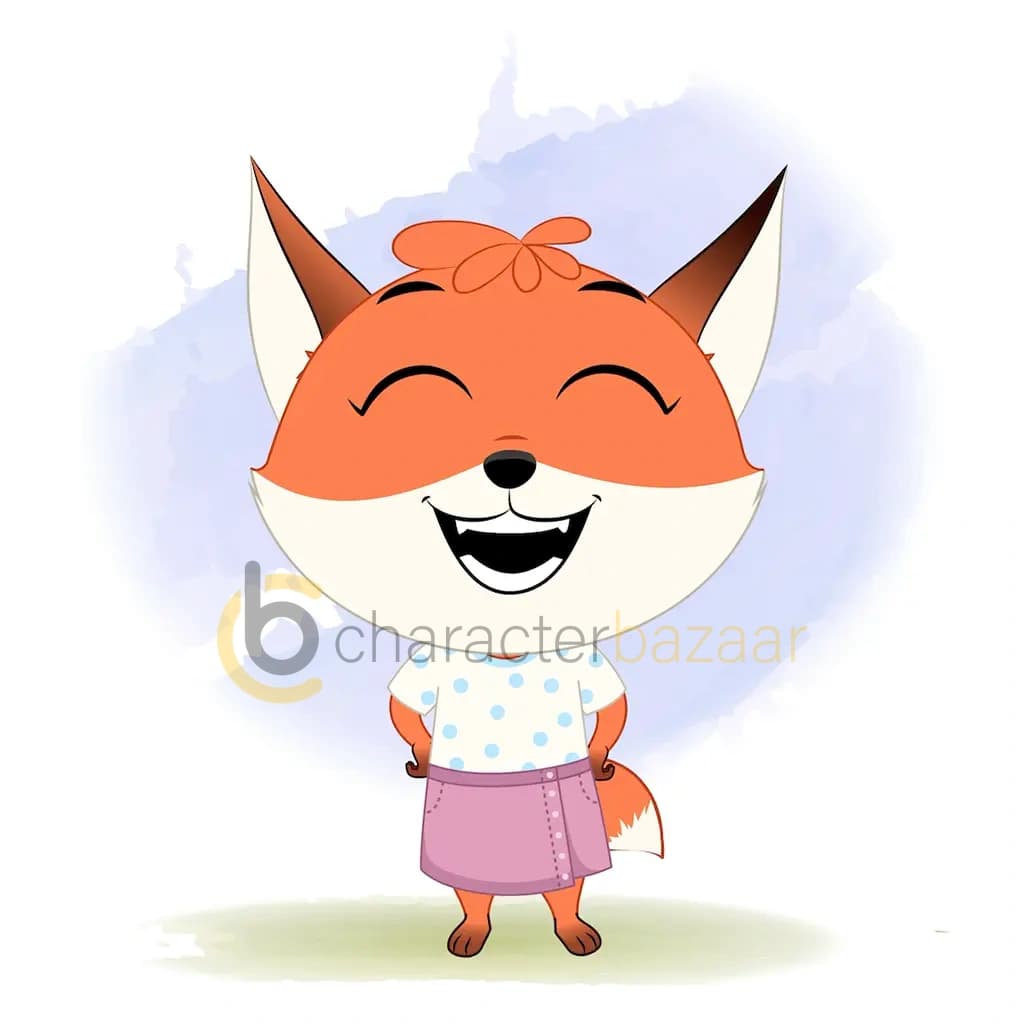 A fox laughing animated cartoon character aka nikki the fox