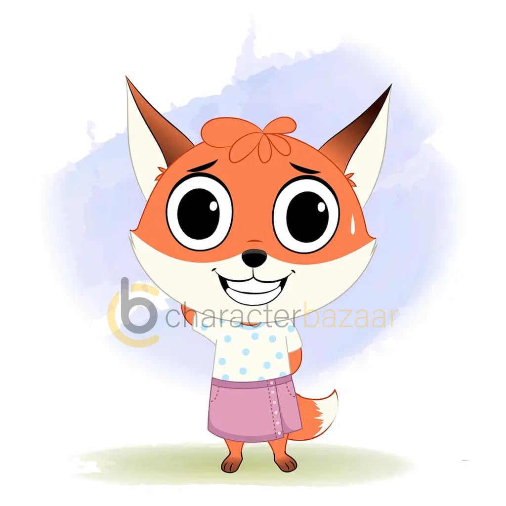 A nervous fox animated cartoon character aka nikki the fox