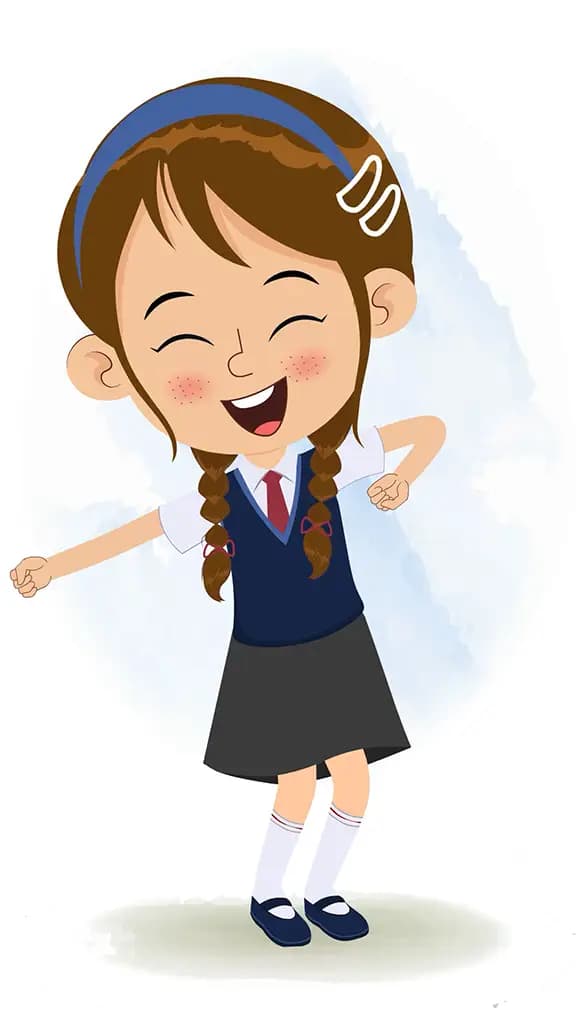 A little brown hair girl dancing animated cartoon character aka nancy