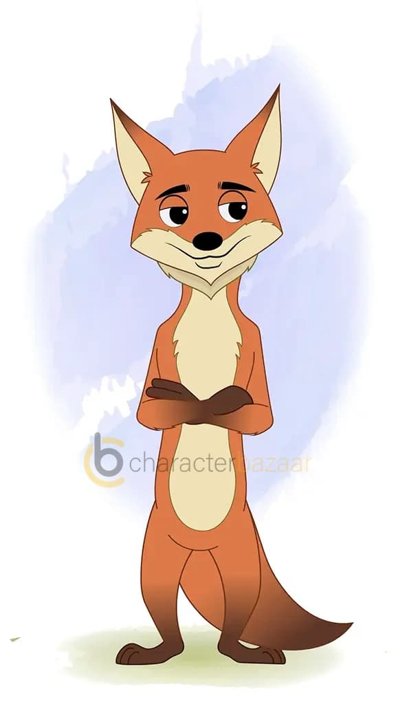 An annoyed little fox animated character cartoon vector aka fuxo the fox