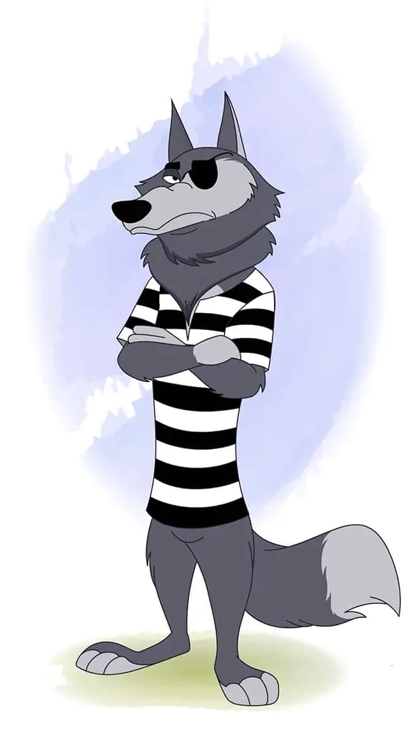 annoyed thief wolf animal animated cartoon character