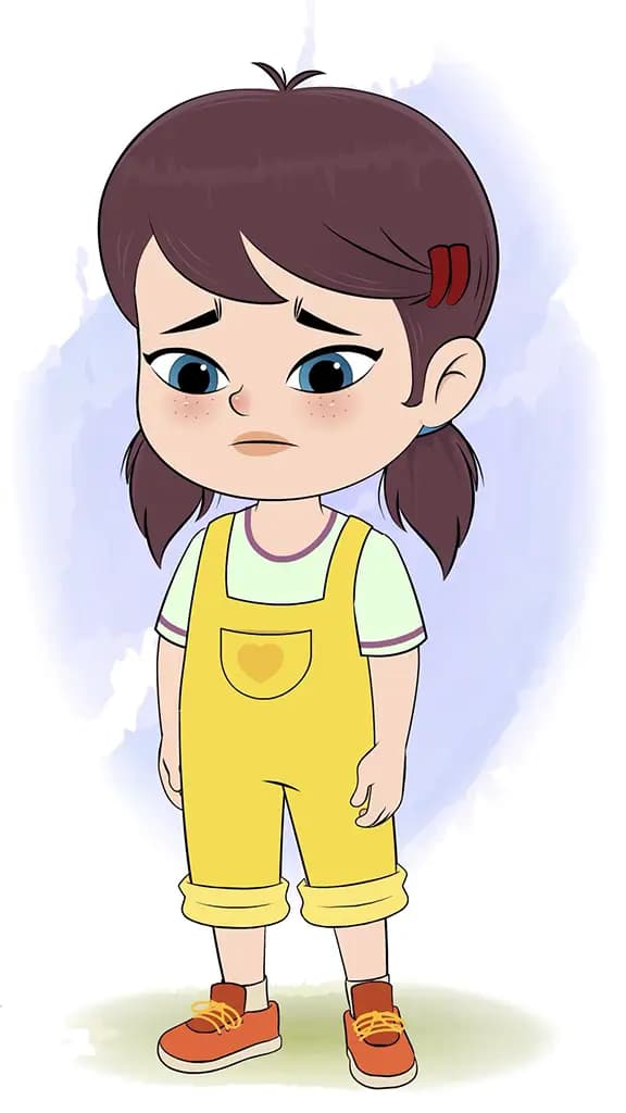 A cute girl sad animated cartoon character aka alice 3/4