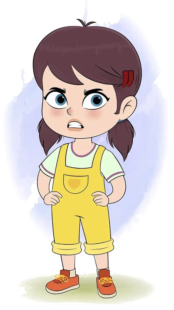 An angry cute girl animated cartoon character aka alice 3/4