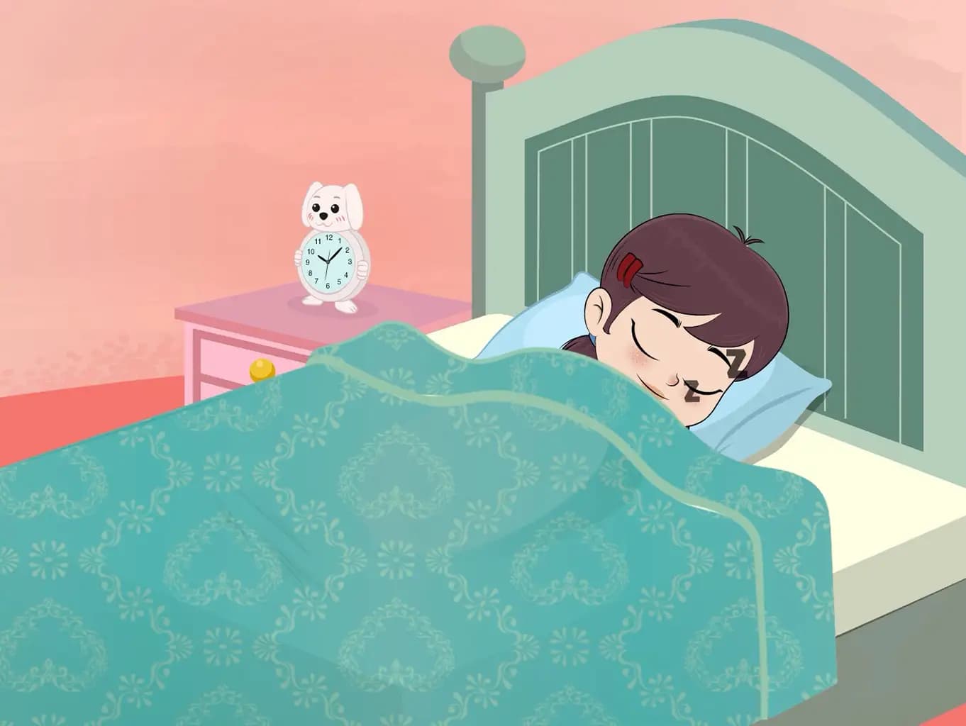 A girl sleeping animated vector cartoon character AKA Alice
