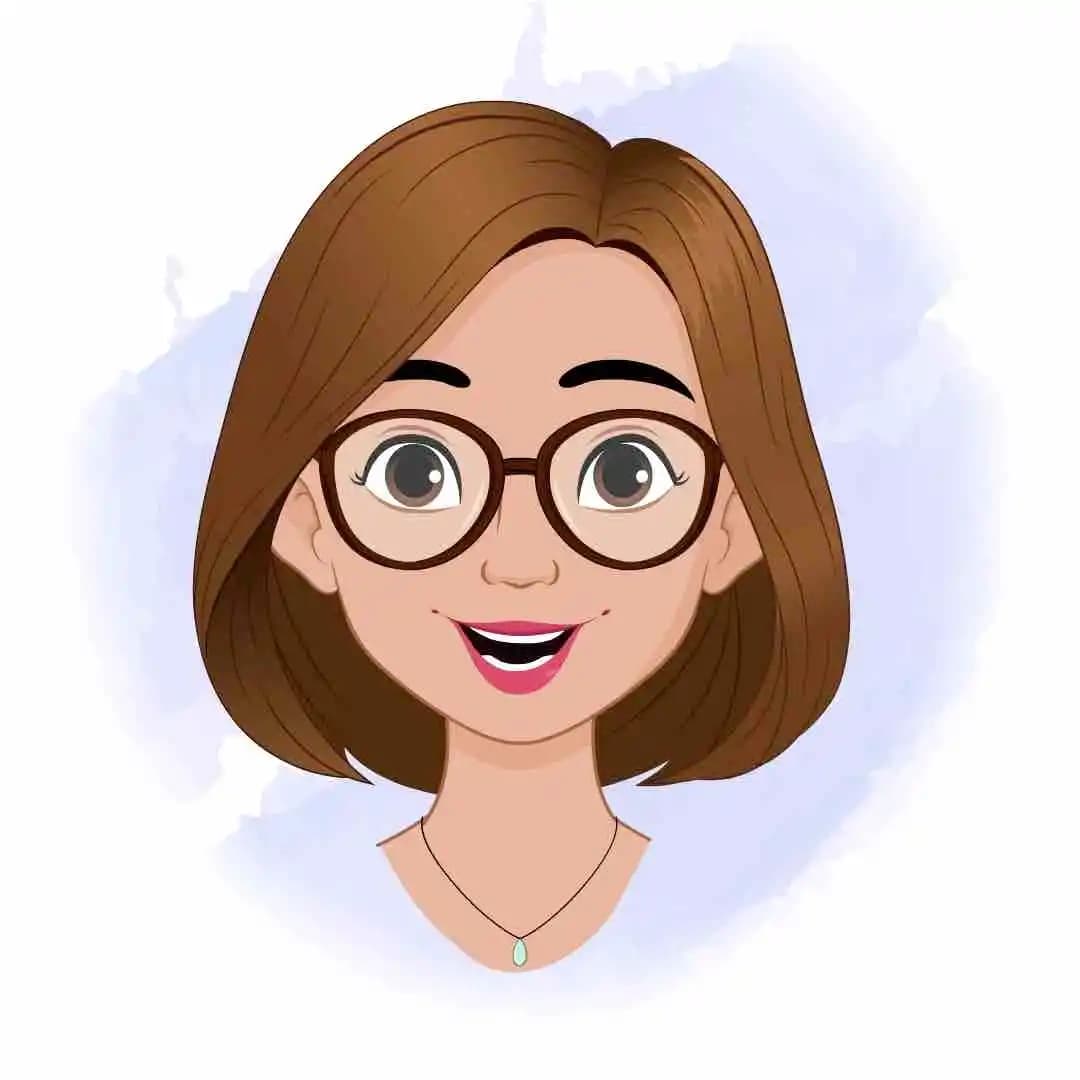 A gorgeous woman in white dress face expression  animated vector cartoon character AKA Natasha