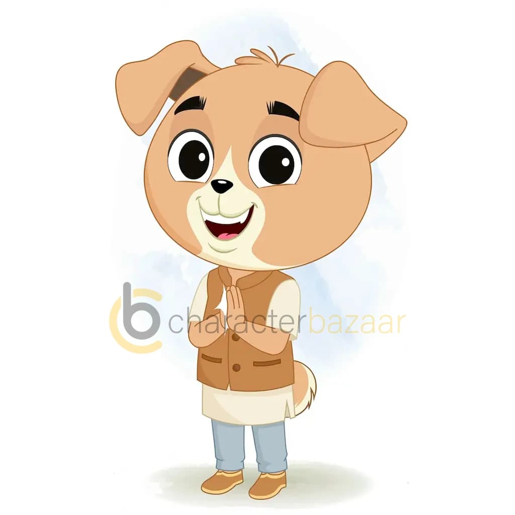 A cute little dog clapping animated cartoon character aka tara the dog